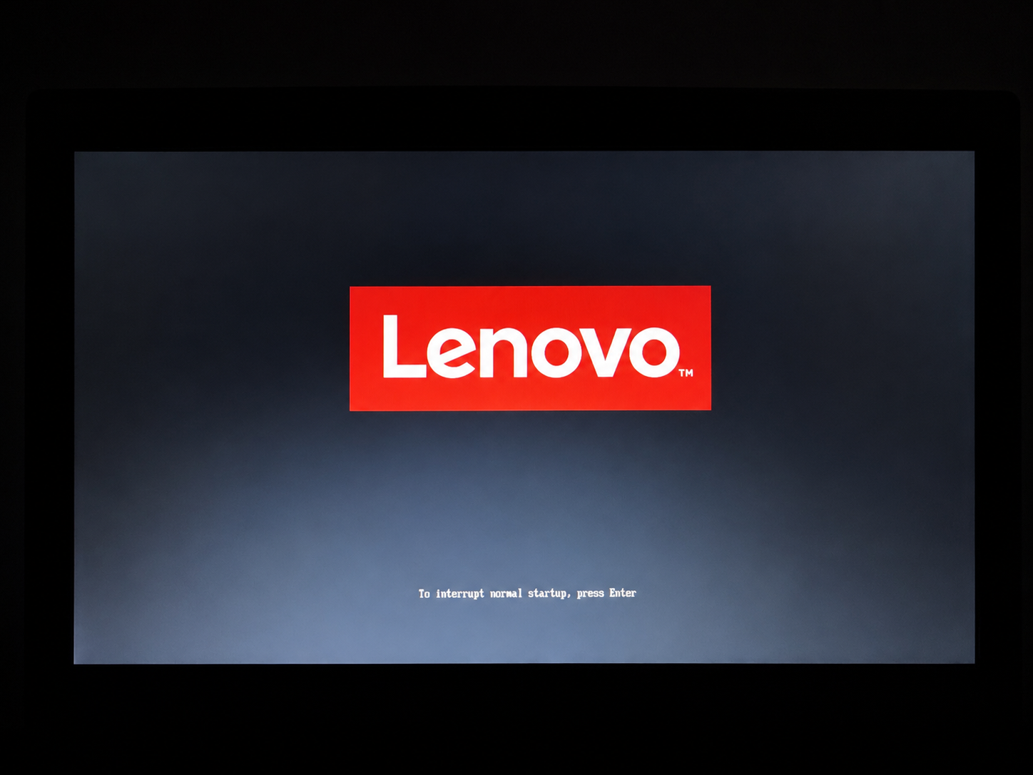 The Lenovo boot splash during the rebuild.