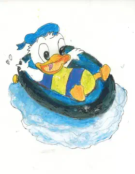 a bathing duck