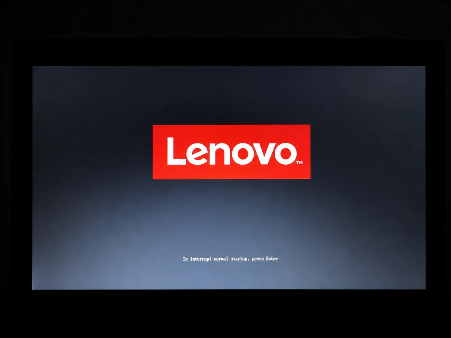 The Lenovo boot splash during the rebuild.